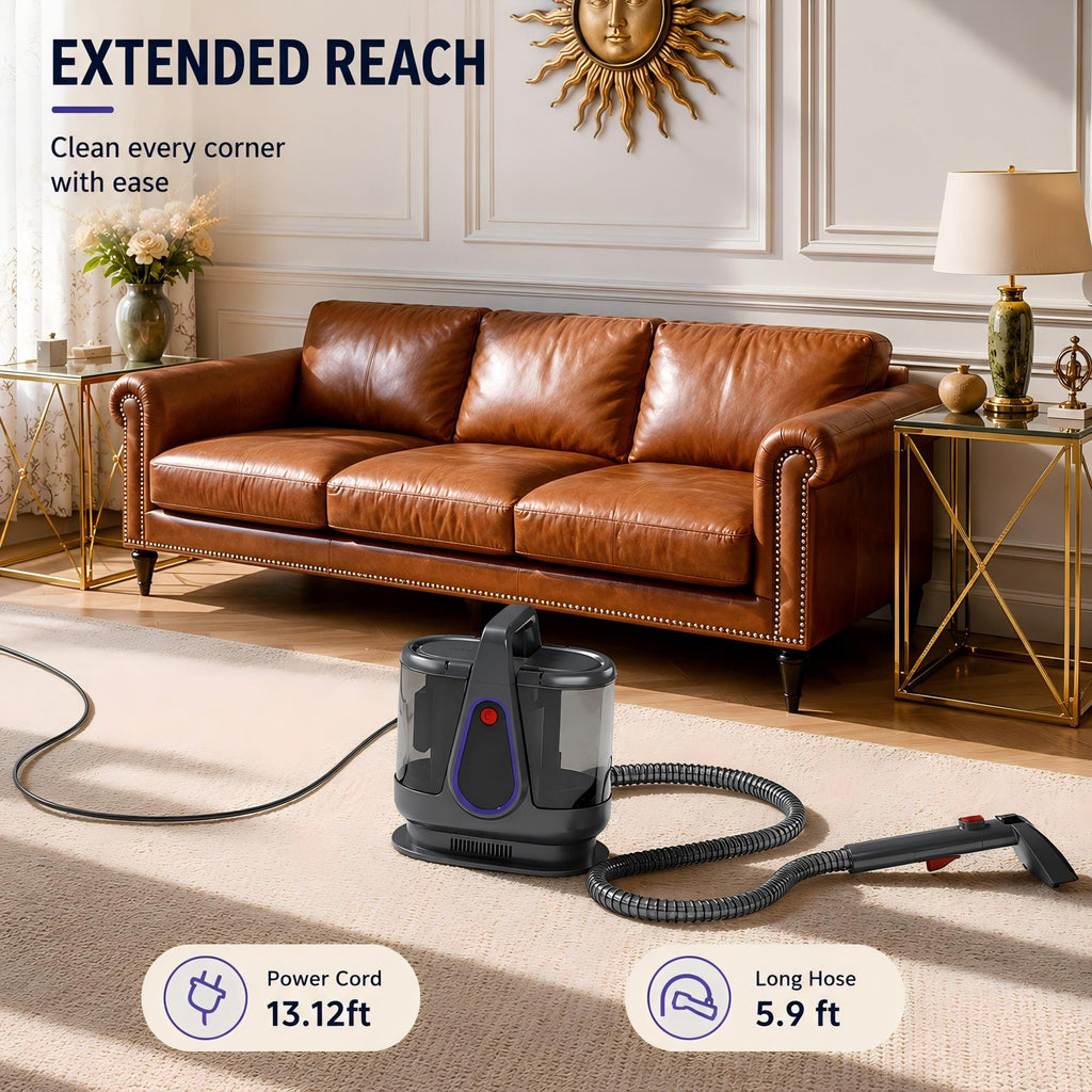 WHALLULTRA Portable Carpet Cleaner, Spot Cleaner Machine for Upholstery Carpet Sofa Stairs Pet Stain Remover, Deep Cleaning with Strong Suction & Tools