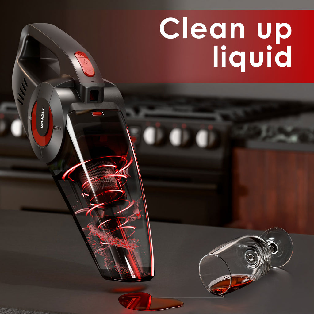 WHALLULTRA Handheld Vacuum - Powerful Cordless Hand Vacuum Cleaner, Wet & Dry Cleaning, Adjustable Power & Quiet Operation