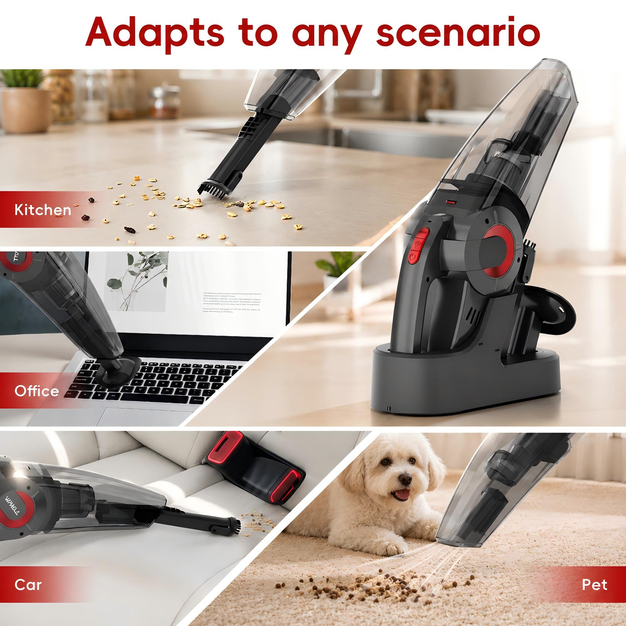 WHALLULTRA Cordless Handheld Vacuum Cleaner with Charging Dock, Lightweight Portable Design for Home Daily Cleaning, Countertop/Compact Storage