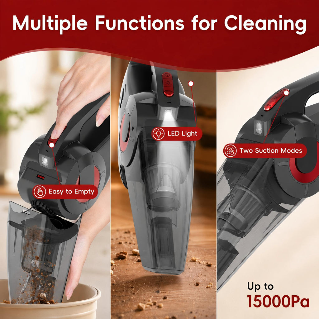 WHALLULTRA Cordless Handheld Vacuum Cleaner with Charging Dock, Lightweight Portable Design for Home Daily Cleaning, Countertop/Compact Storage