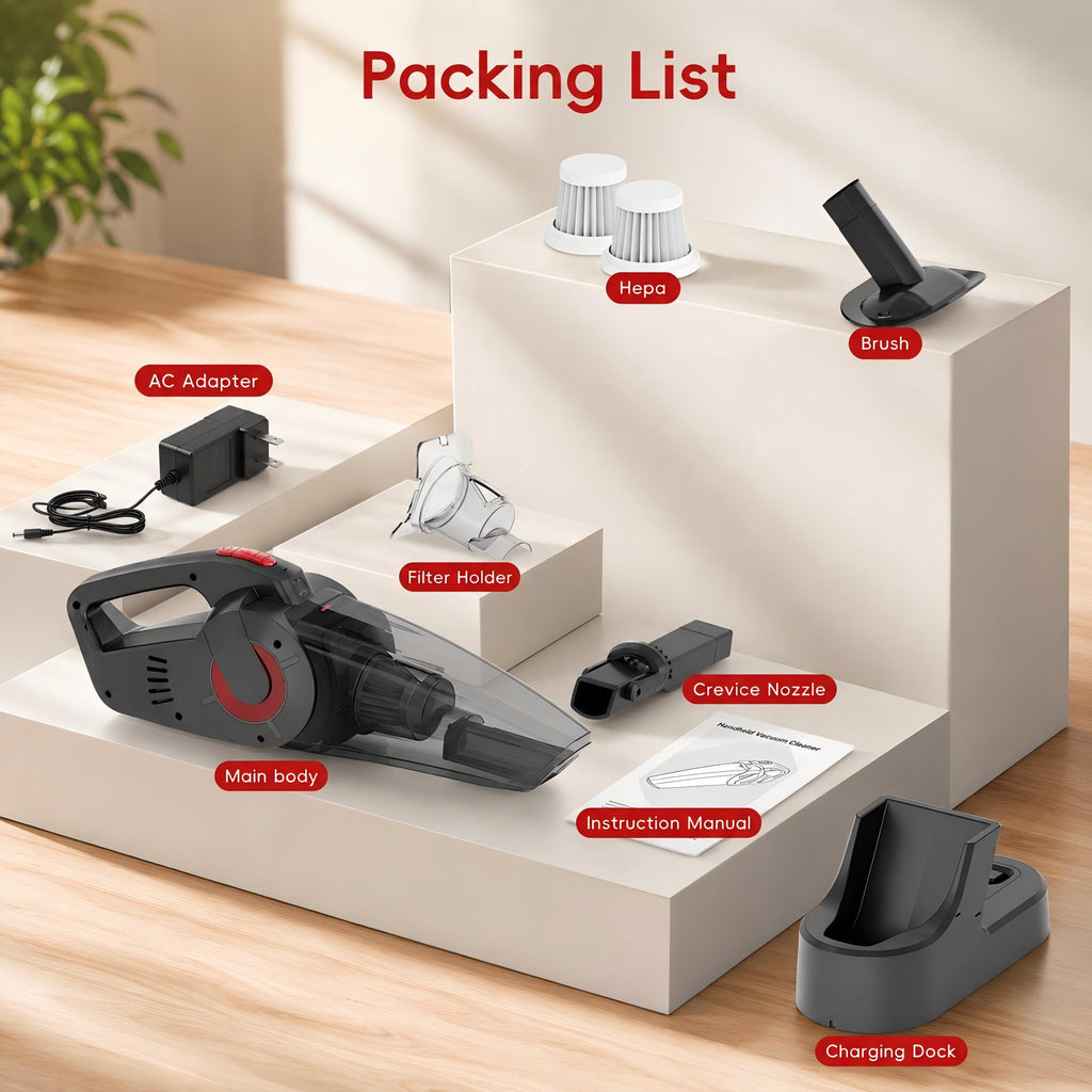 WHALLULTRA Cordless Handheld Vacuum Cleaner with Charging Dock, Lightweight Portable Design for Home Daily Cleaning, Countertop/Compact Storage