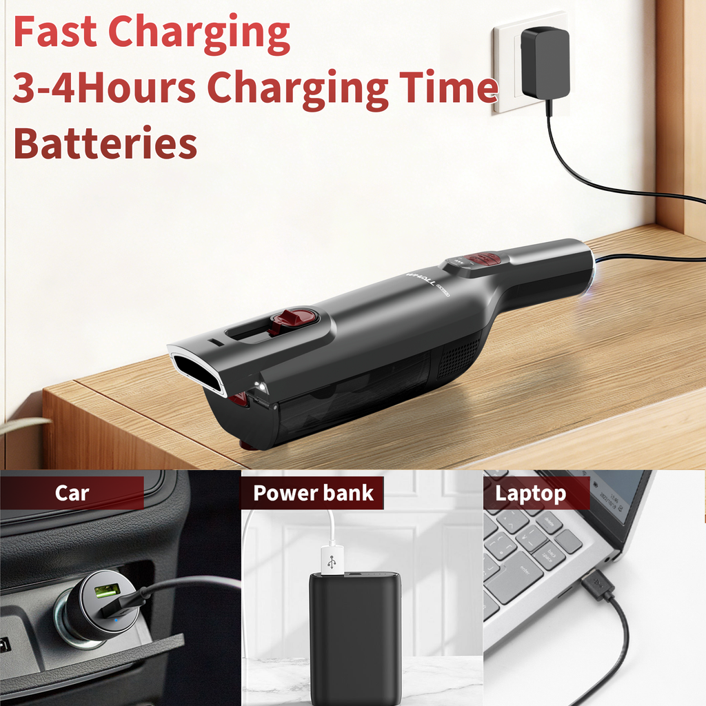 WHALLULTRA Handheld Vacuum Cleaner, Lightweight Portable Car Vacuum Cleaner, Cordless Vacuum with Charging Dock, LED Light, Multi-Accessories
