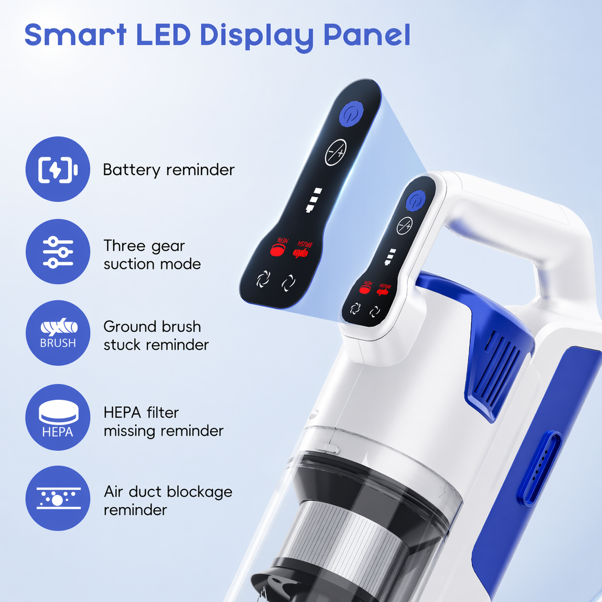 WHALLULTRA Cordless Vacuum Cleaner, Stick Vacuum with Brushless Motor, Rechargeable Lightweight Vacuum for Carpet, Hard Floor & Pet Hair, 45Min Runtime