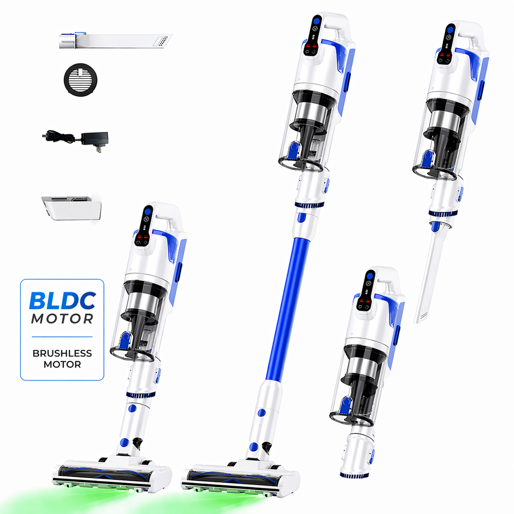 WHALLULTRA Cordless Vacuum Cleaner, Stick Vacuum with Brushless Motor, Rechargeable Lightweight Vacuum for Carpet, Hard Floor & Pet Hair, 45Min Runtime