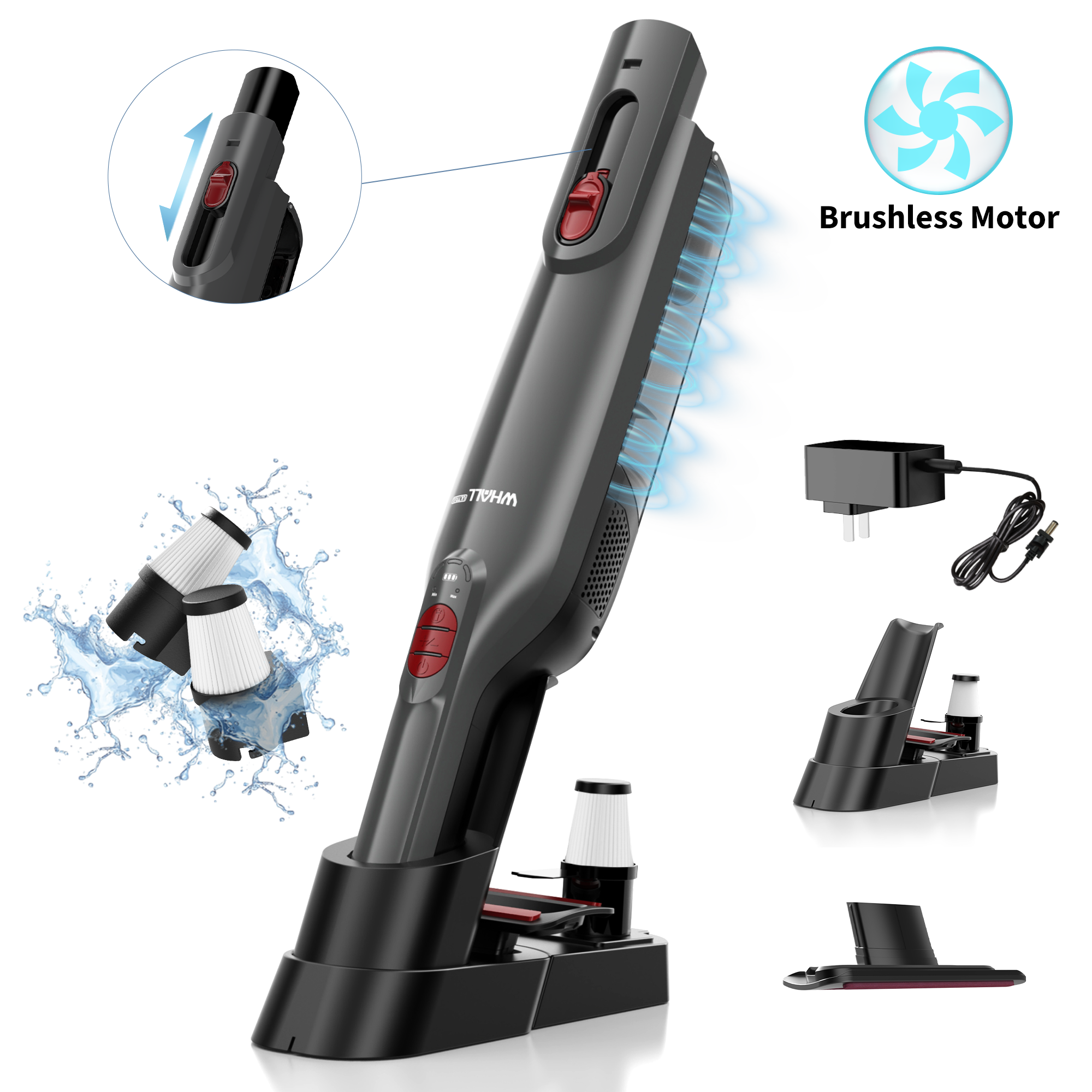 WHALLULTRA Cordless Handheld Vacuum for Office, Desk and Home Cleaning