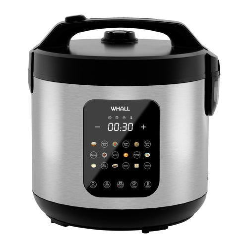 WHALLULTRA 10-Cup Digital Rice Cooker & Steamer, 20-Cup Cooked Capacity, Multi-Function with Slow Cook & Oatmeal Settings, Auto Keep Warm