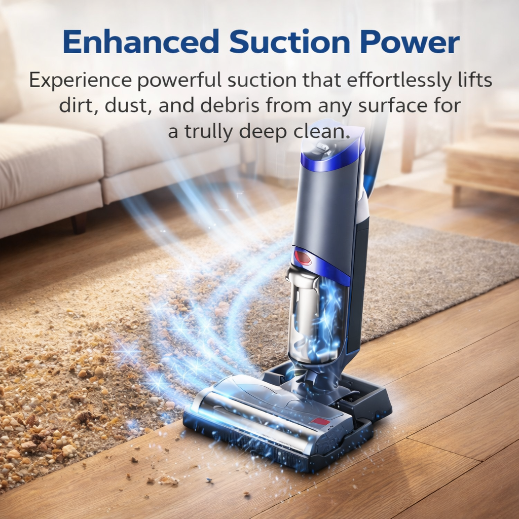 WHALLULTRA Lightweight Cordless Wet Dry Vacuum, Hot Air Drying, Multi-Surface, Quiet Operation, Handheld Conversion, Rechargeable Floor Washer