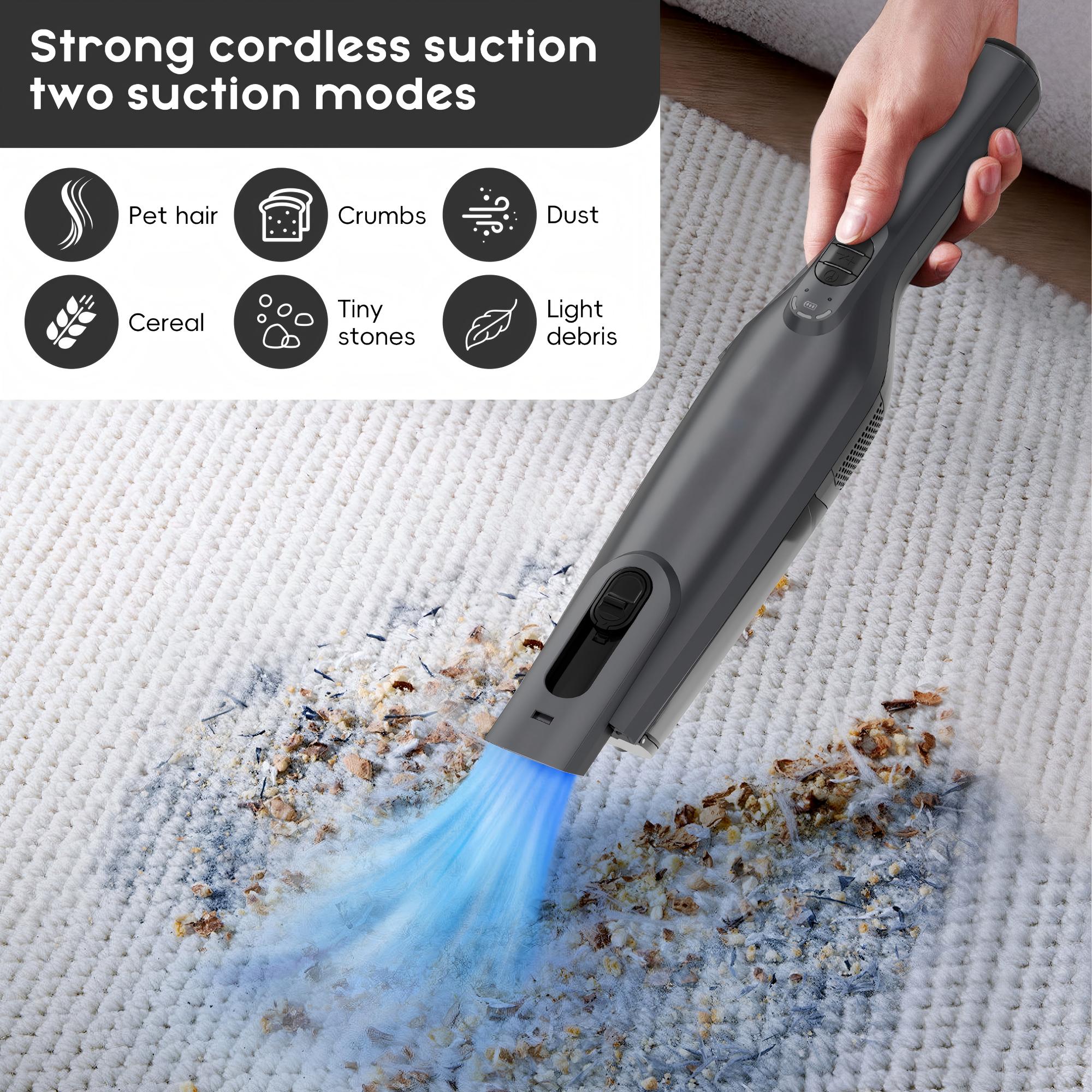 WHALLULTRA Cordless Handheld Vacuum Cleaner, Powerful Suction Portable Hand Vacuum with LED Light, Rechargeable Lightweight Mini Hand held Vacuum with HEPA Filte