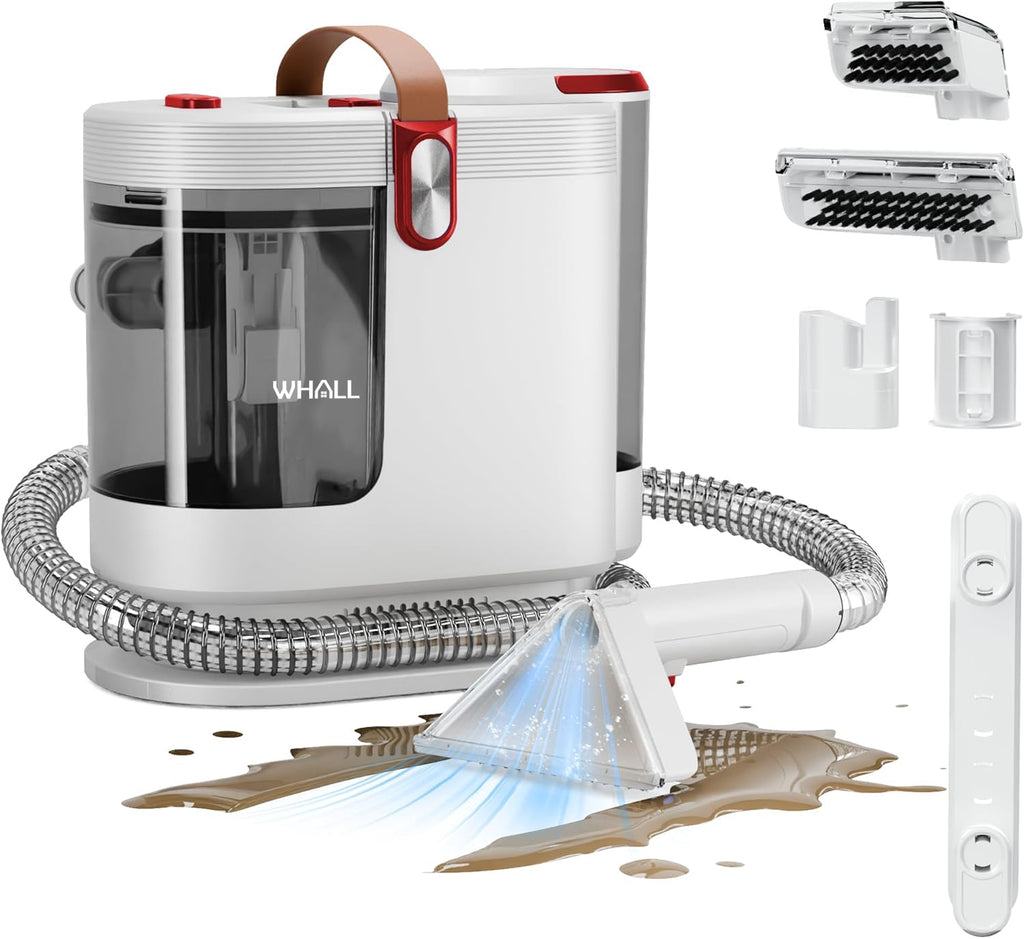 WHALLULTRA Portable Carpet Upholstery Cleaner, Carpet Cleaner Machine, Power Suction with 3 Tools, Spot Deep Cleaner for Carpet, Couches, Car