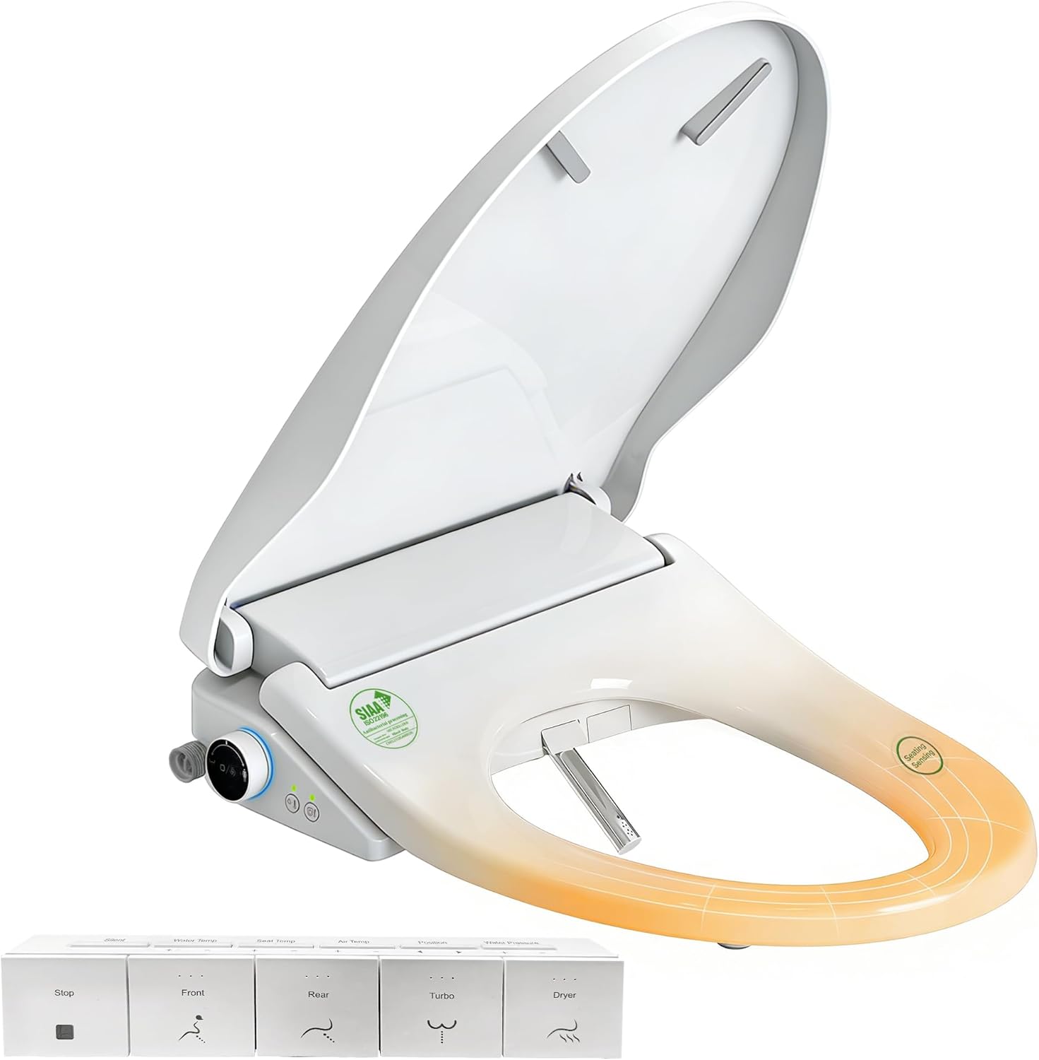 WHALLULTRA Electric Smart Bidet Toilet Seat: Heated Seat, Instant Warm Water, Air Dryer, Stainless Steel Nozzle, Slow Close Lid, Silent