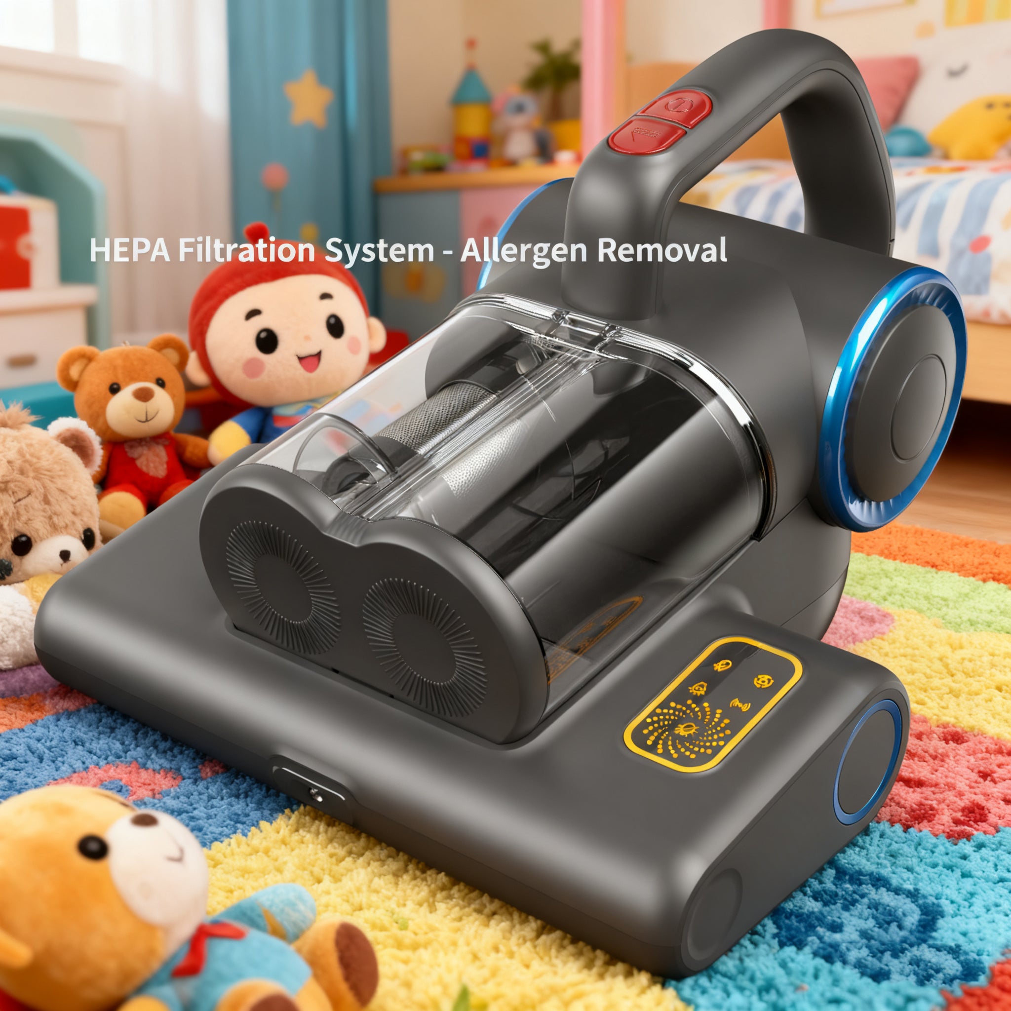 WHALLULTRA UV Mattress Vacuum Cleaner, Handheld Corded Bed Vacuum with HEPA Filter, Ultrasonic, for Mattress, Sofa, Crib Cleaning