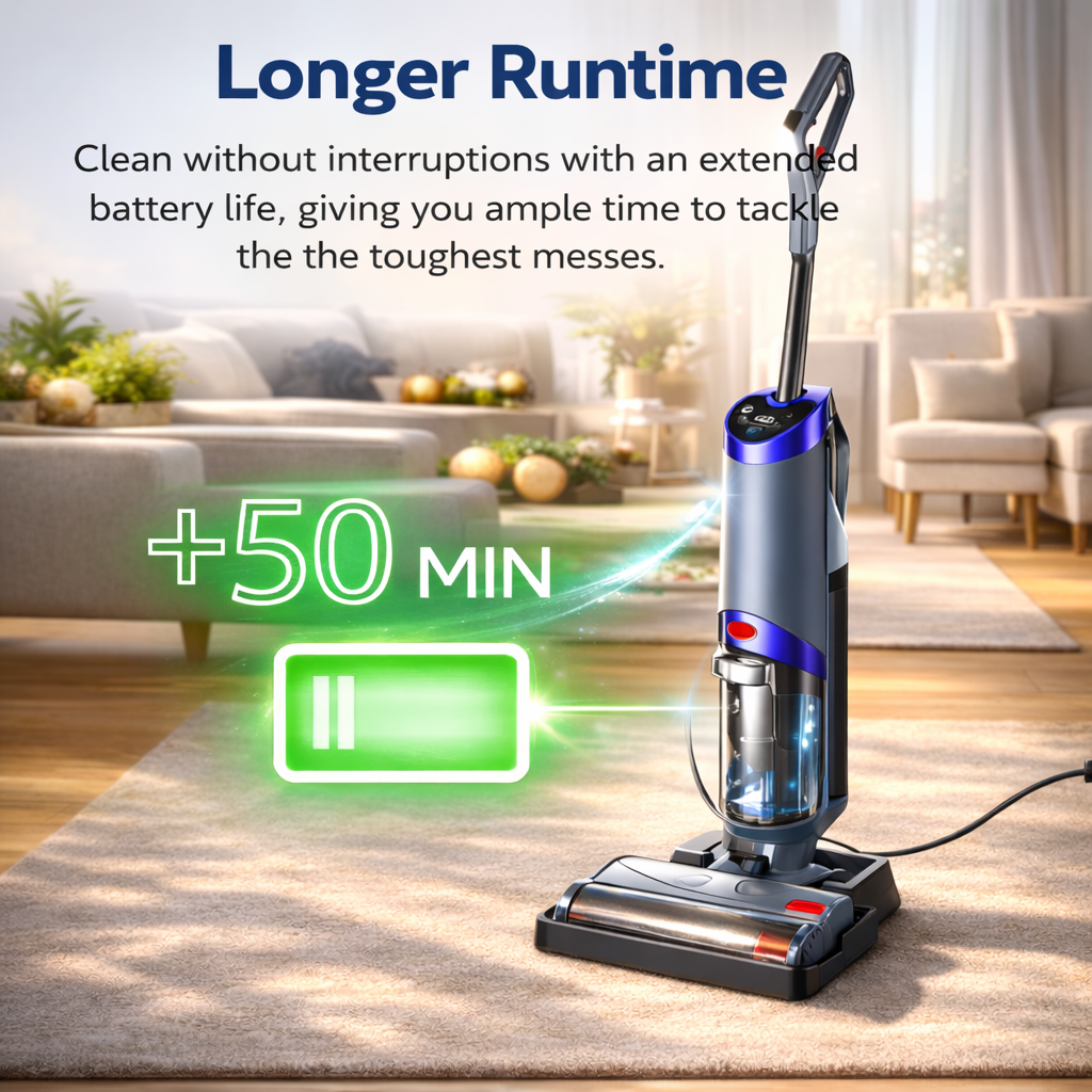 WHALLULTRA Lightweight Cordless Wet Dry Vacuum, Hot Air Drying, Multi-Surface, Quiet Operation, Handheld Conversion, Rechargeable Floor Washer