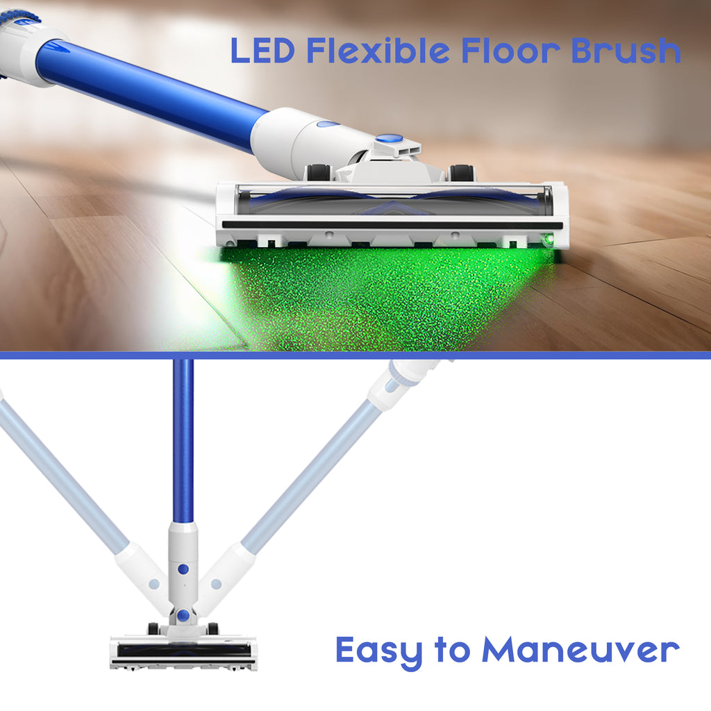 Whall Ultra Stick Cordless Vacuum Cleaner with Brushless Motor & 2500mAh Battery, Rechargeable Cordless Vacuum for Home Carpet and Hard Floor