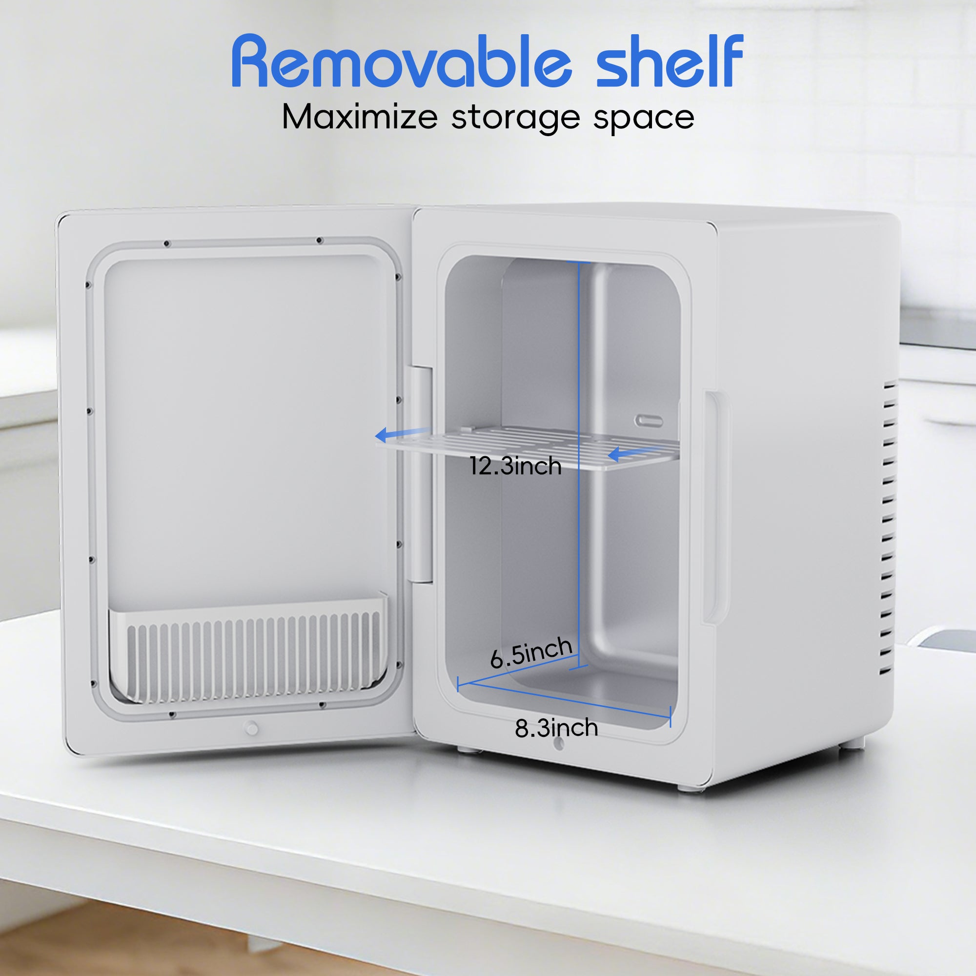 WHALL ULTRA 12L Mini Fridge Cooler & Warmer, Dual Power Portable Electric Refrigerator for Bedroom, Car, Skincare, Camping