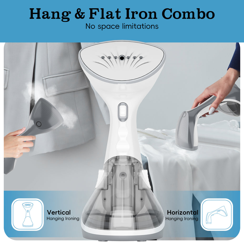 WHALLULTRA Handheld Garment Steamer for Clothes, 1200W Powerful Wrinkle Remover with 25s Fast Heat Up, 260ml Large Water Tank, Portable for Home Office & Travel