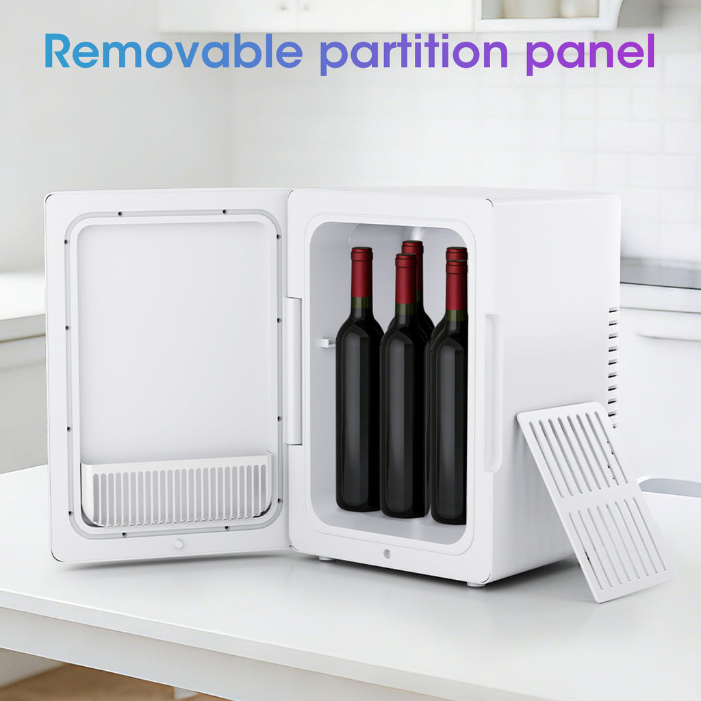 12L Mini Fridge, 15 Can Touchscreen Cooler & Warmer, AC/DC, 31dB Quiet, Cools 28°F/Heats 140°F, for Skincare, Drinks