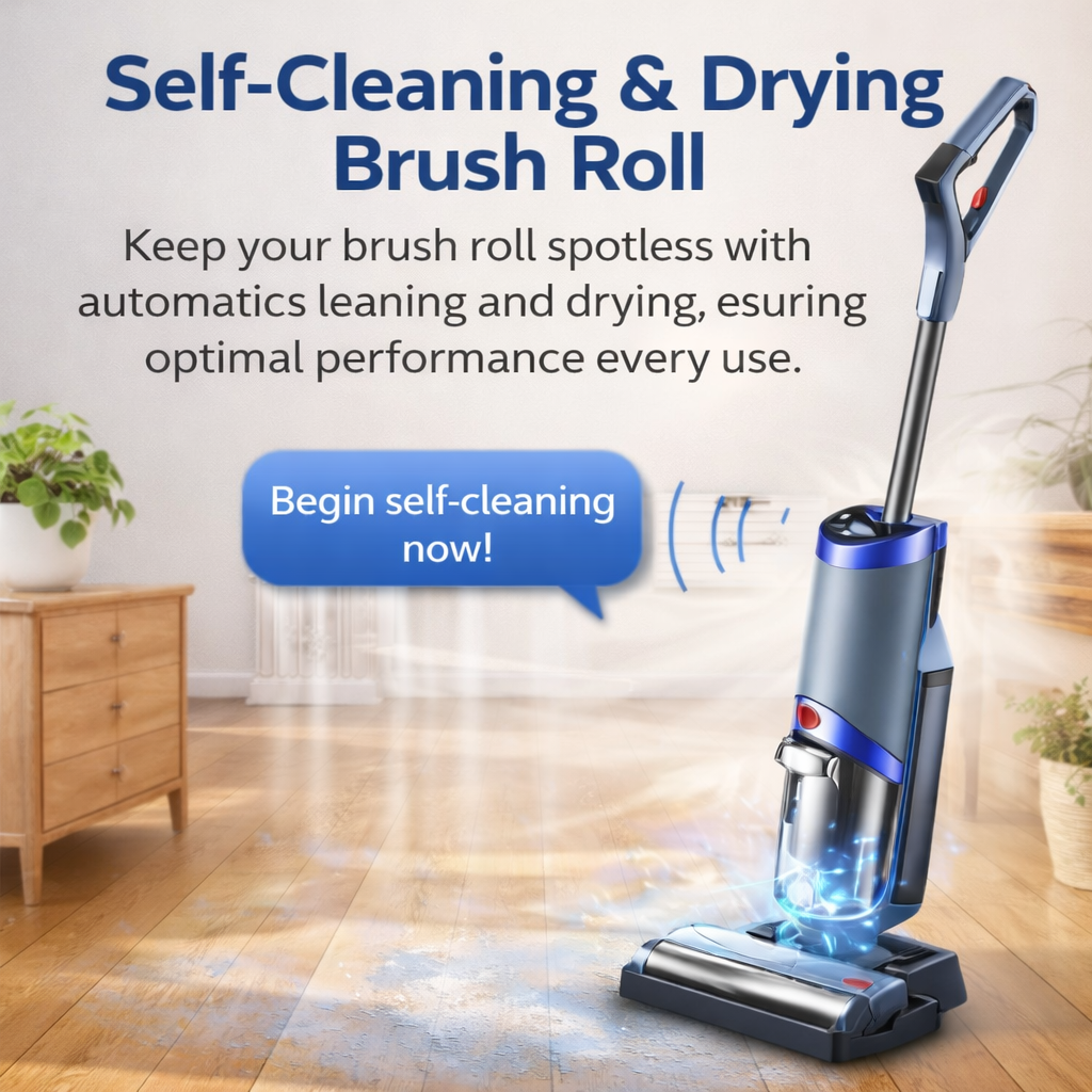 WHALLULTRA Lightweight Cordless Wet Dry Vacuum, Hot Air Drying, Multi-Surface, Quiet Operation, Handheld Conversion, Rechargeable Floor Washer