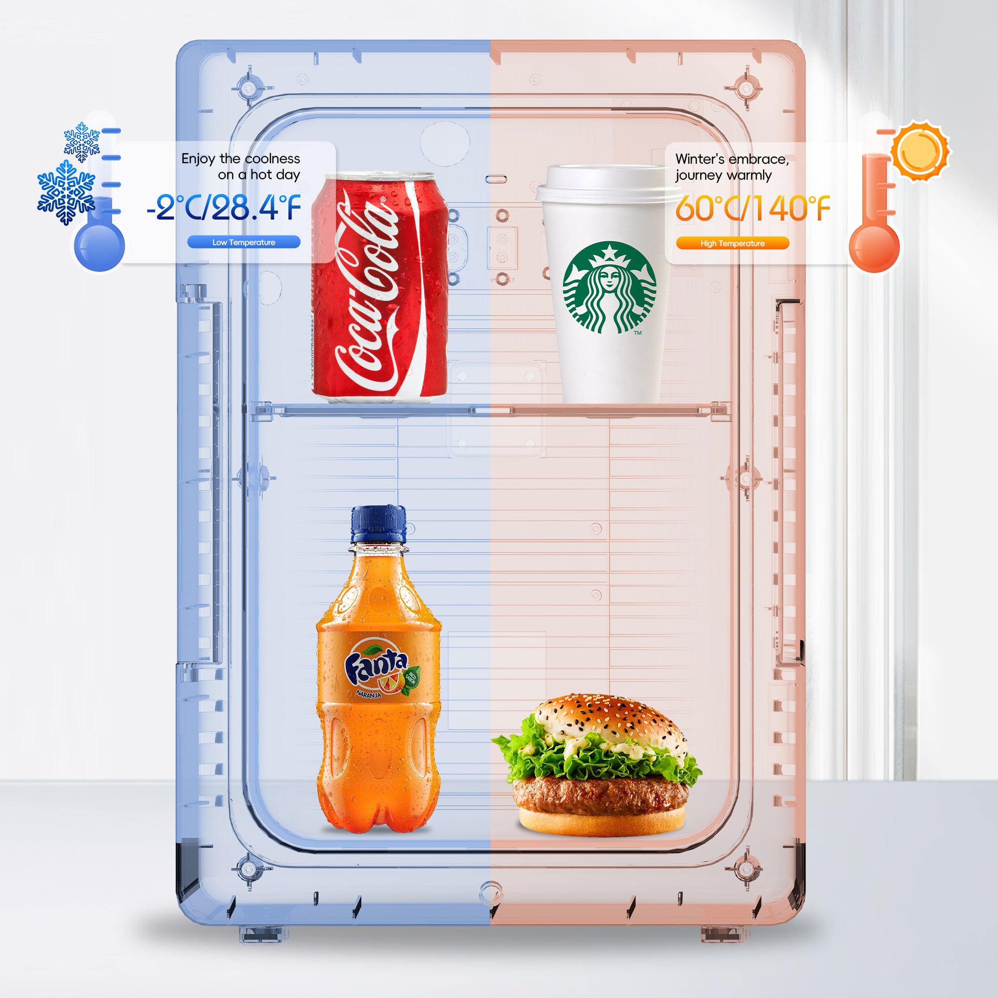 WHALL ULTRA 12L Mini Fridge Cooler & Warmer, Dual Power Portable Electric Refrigerator for Bedroom, Car, Skincare, Camping