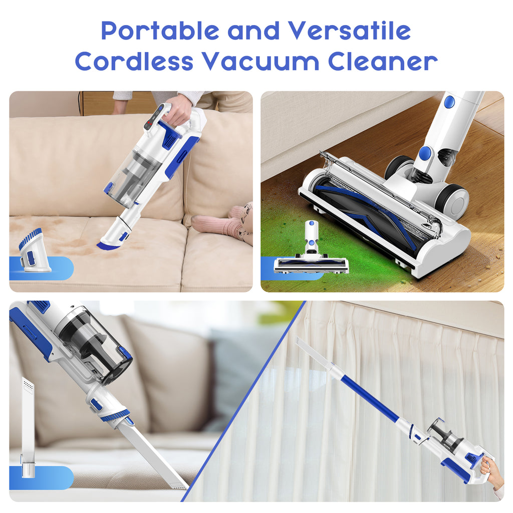 Whall Ultra Stick Cordless Vacuum Cleaner with Brushless Motor & 2500mAh Battery, Rechargeable Cordless Vacuum for Home Carpet and Hard Floor