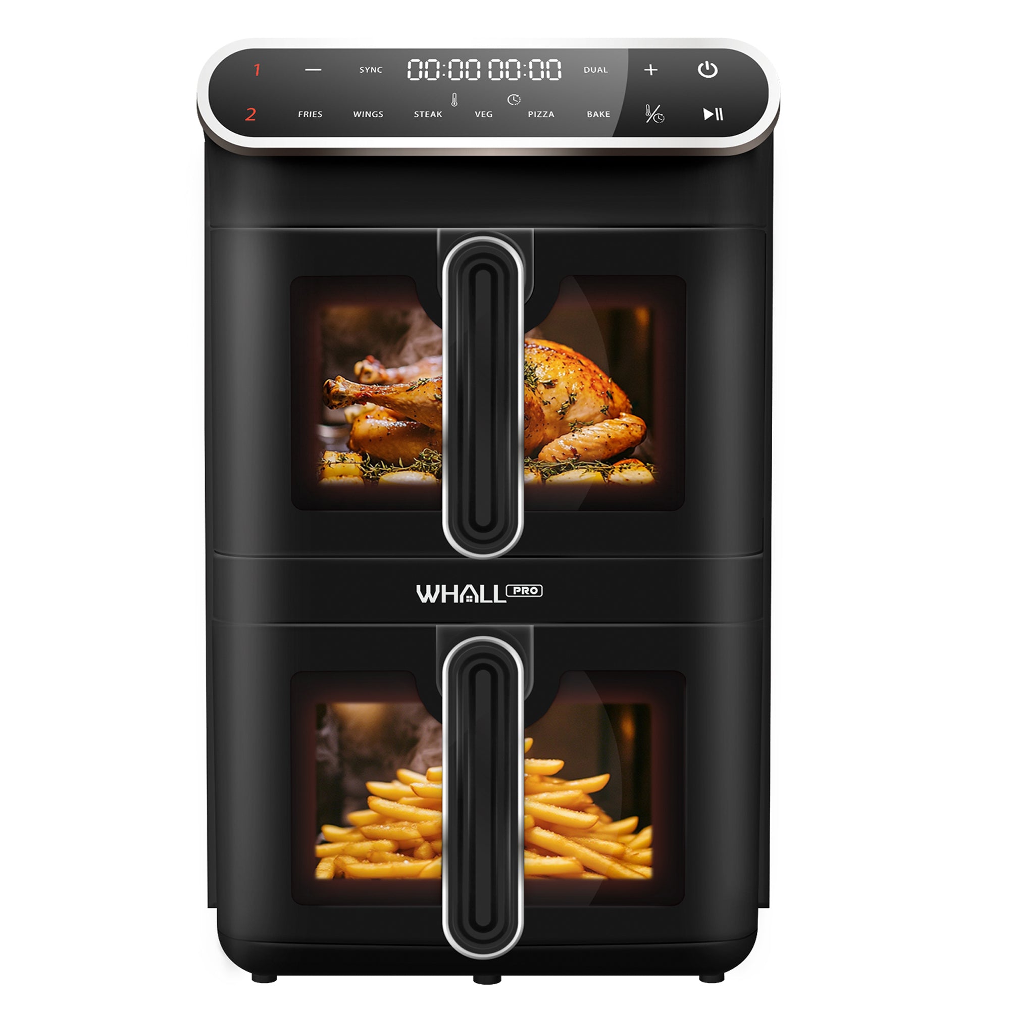 WHALLULTRA 11L Dual Basket Air Fryer – Independent Cook, Visible Windows, One-Touch Smart Control, Rapid Preheat