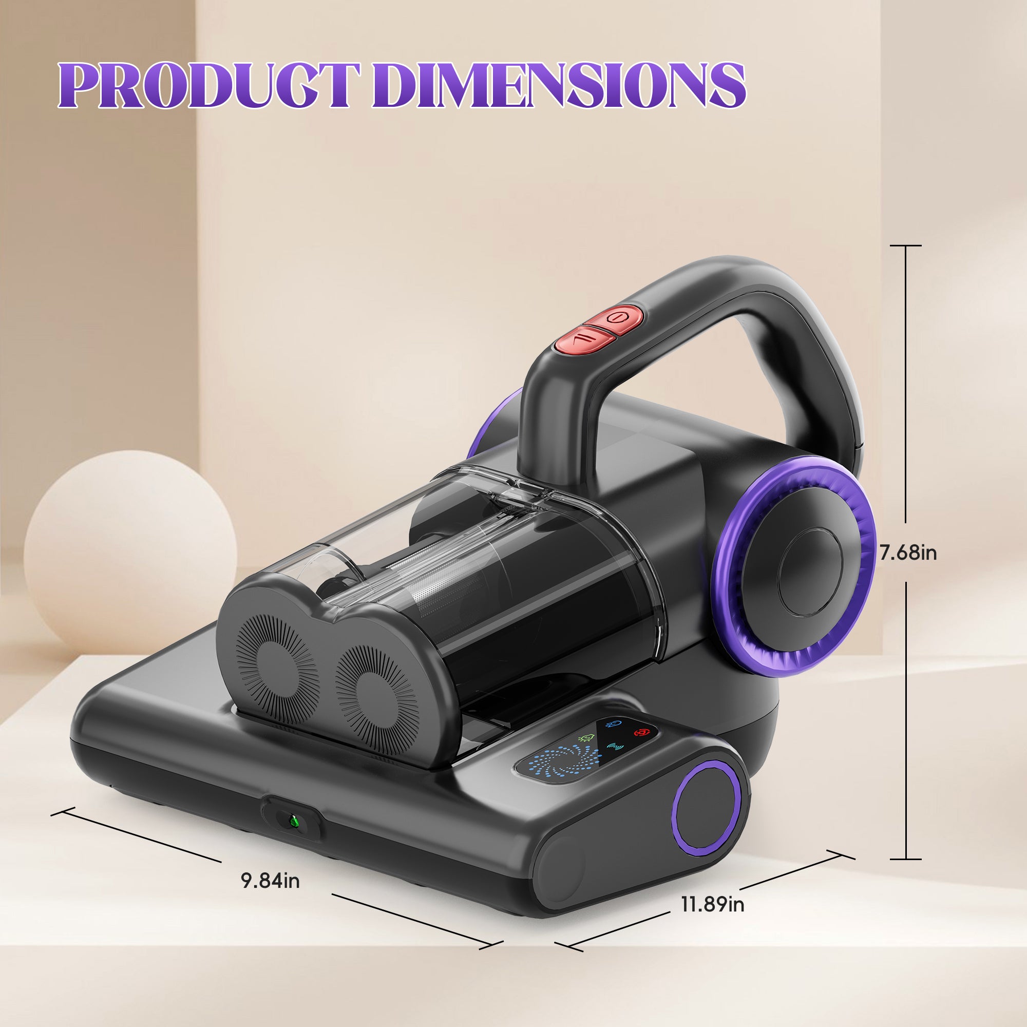 WHALLULTRA Handheld Mattress Vacuum with UV Care, HEPA Filtration & Hot Air Drying, Corded Bed Vacuum for Home