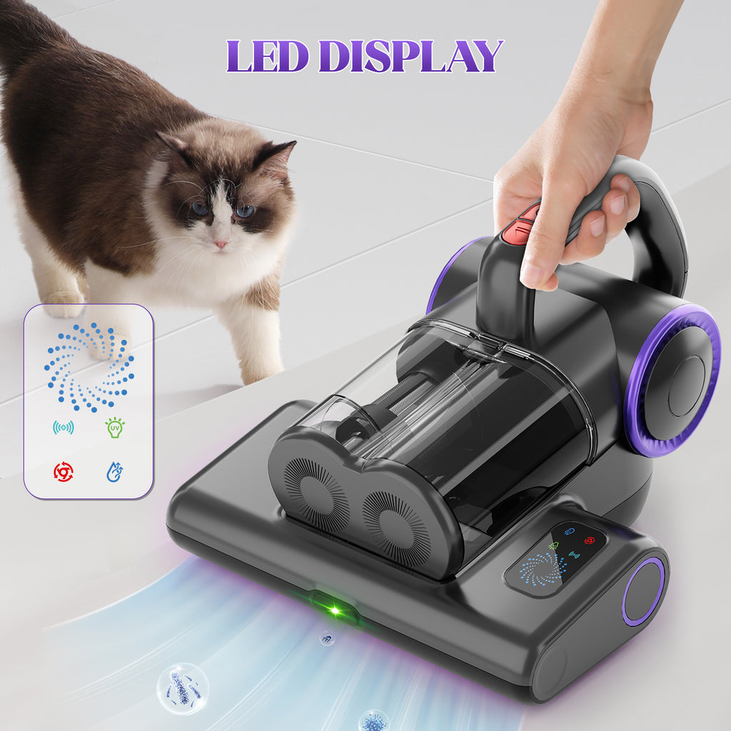 WHALLULTRA Handheld Mattress Vacuum with UV Care, HEPA Filtration & Hot Air Drying, Corded Bed Vacuum for Home