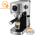 WHALLULTRA Touchscreen Espresso Machine 20 Bar，Espresso Coffee Maker with Milk Frother Steam Wand, Stainless Steel Coffee Machine with Removable Water Tank