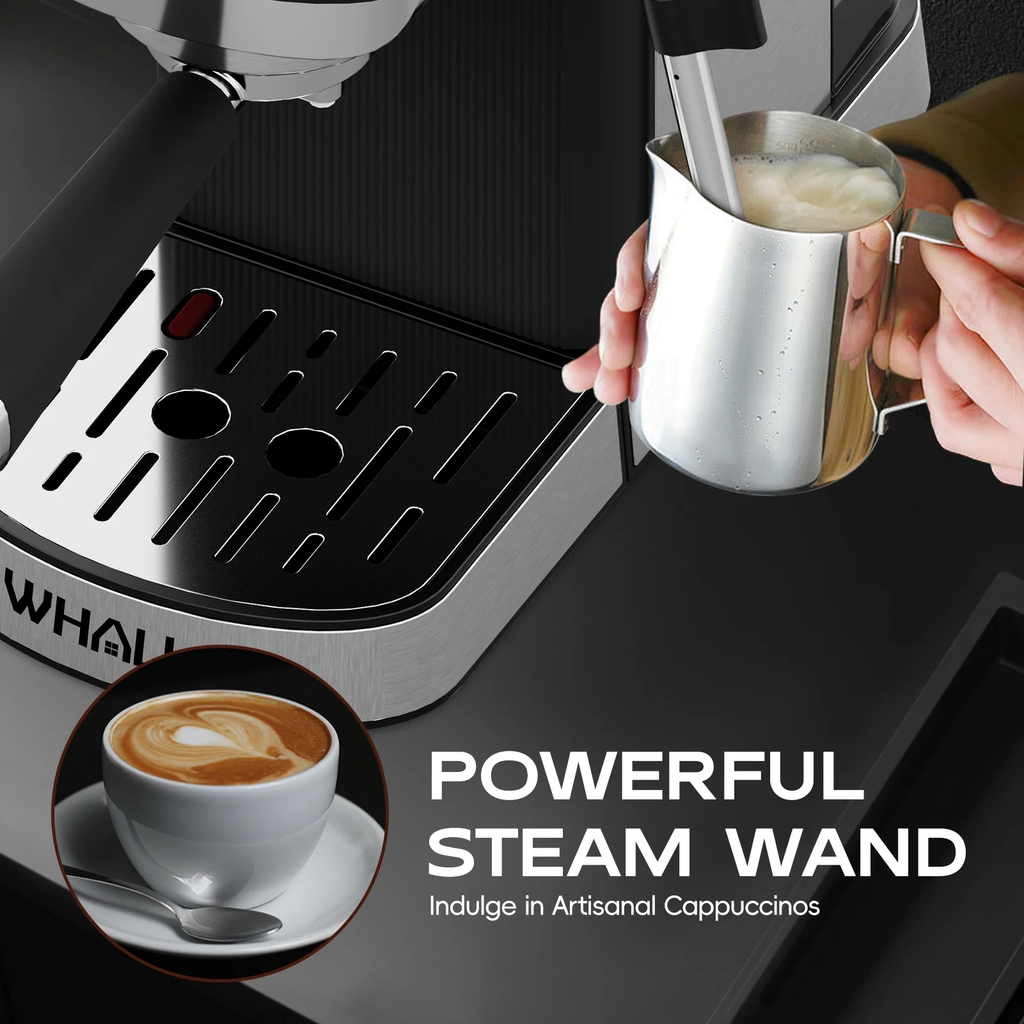 WHALLULTRA Touchscreen Espresso Machine 20 Bar，Espresso Coffee Maker with Milk Frother Steam Wand, Stainless Steel Coffee Machine with Removable Water Tank
