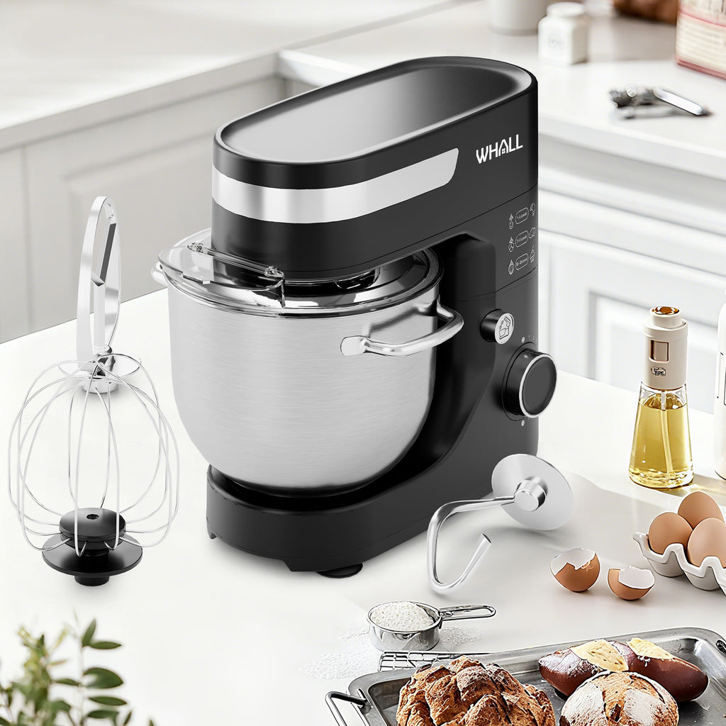 WHALLULTRA Stand Mixer, 12-Speed Tilt-Head Kitchen Mixer with Dough Hook, Whisk, Beater, and Stainless Steel Bowl – Powerful Electric Food Mixer for Baking