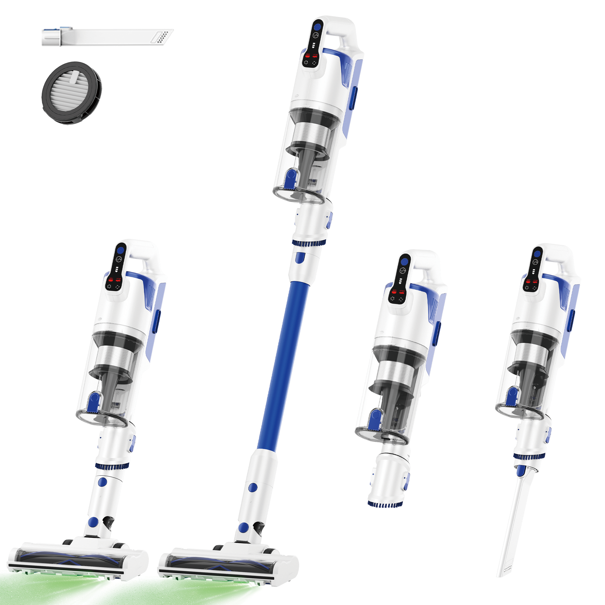WHALL Cordless Vacuum Cleaner, Stick Vacuum Cleaner with Brushless Motor, Handheld Vacuum Cleaner for Car, Home, Pet Hair