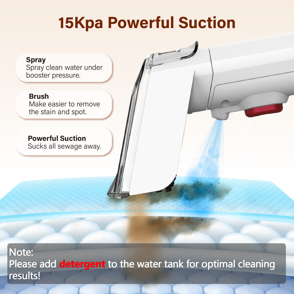 WHALLULTRA Portable Carpet Cleaner Machine, Spot & Upholstery Cleaner with Powerful Suction, Dual Water Tanks, Compact Cleaner for Carpet, Sofa, Pet Messes