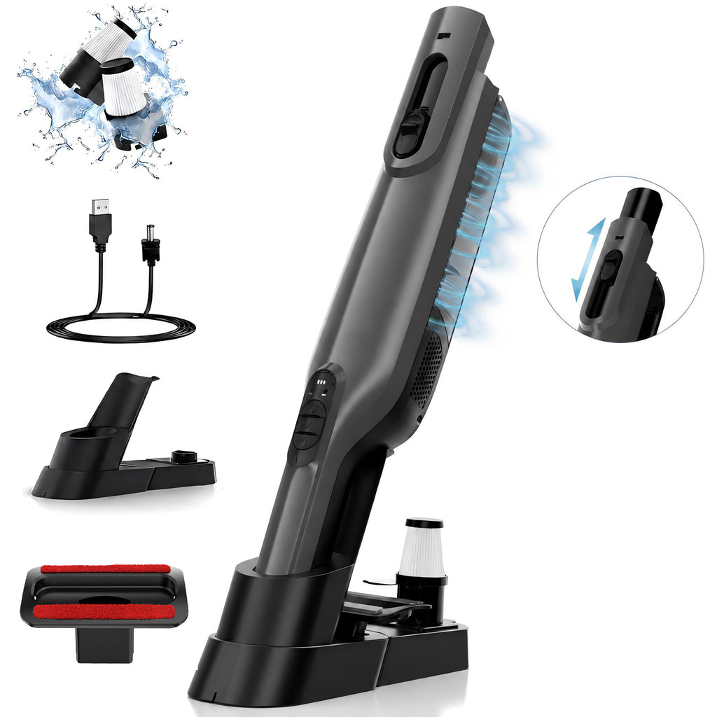 WHALLULTRA Cordless Handheld Vacuum Cleaner, Powerful Suction Portable Hand Vacuum with LED Light, Rechargeable Lightweight Mini Hand held Vacuum with HEPA Filte