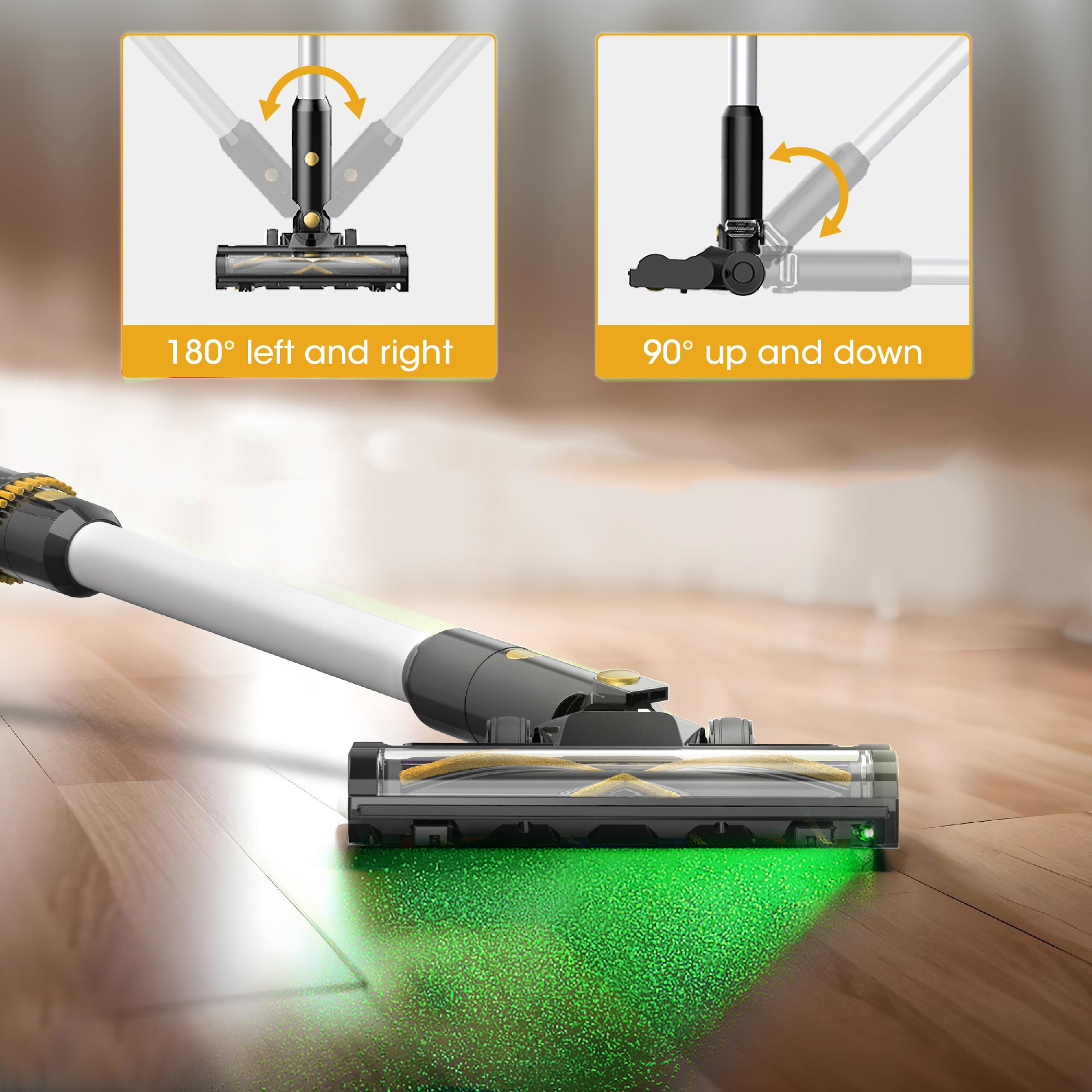 WHALLULTRA Cordless Vacuum Cleaner, Powerful Suction, Long Runtime, Lightweight Stick Vacuum for Pet Hair, Carpet & Hard Floor, Rechargeable, Detachable Battery, HEPA Filtration