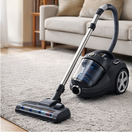 WHALLULTRA Quiet Canister Vacuum Cleaner, HEPA Filtration, Compact Design, Bagless Canister Vacuum for Home & Office, Low-Noise Operation