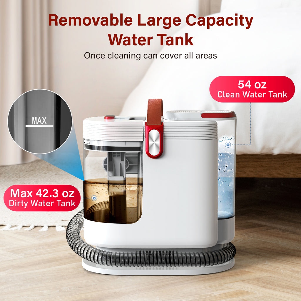 WHALLULTRA Portable Carpet Upholstery Cleaner, Carpet Cleaner Machine, Power Suction with 3 Tools, Spot Deep Cleaner for Carpet, Couches, Car
