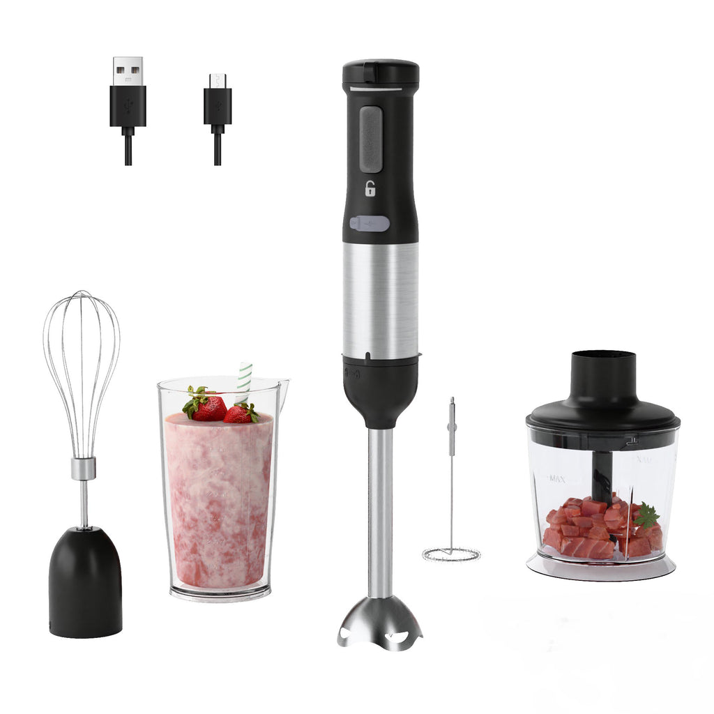 WHALLULTRA - 5-in-1 Cordless Immersion Hand Blender - Variable Speed, Rechargeable Handheld Blender for Smoothies